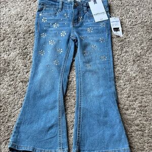 Wallflower Denim Flare Jeans with Floral Accents